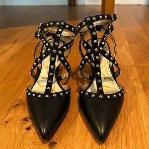 Sam Edelman studded strappy black heels. Worn once. Fun!
